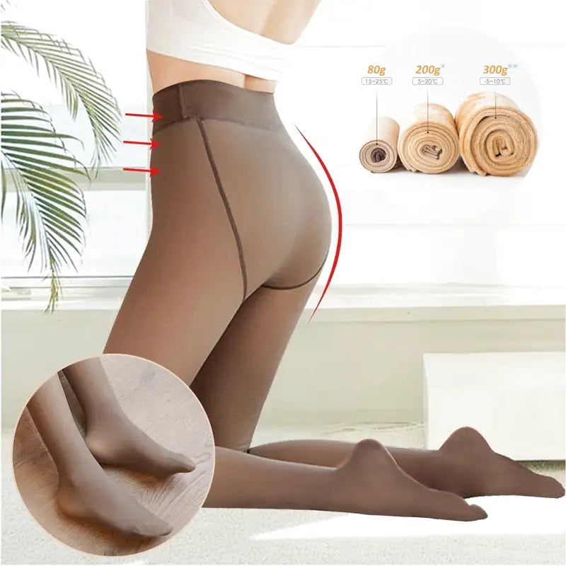 Collant polaire transparent grande taille
