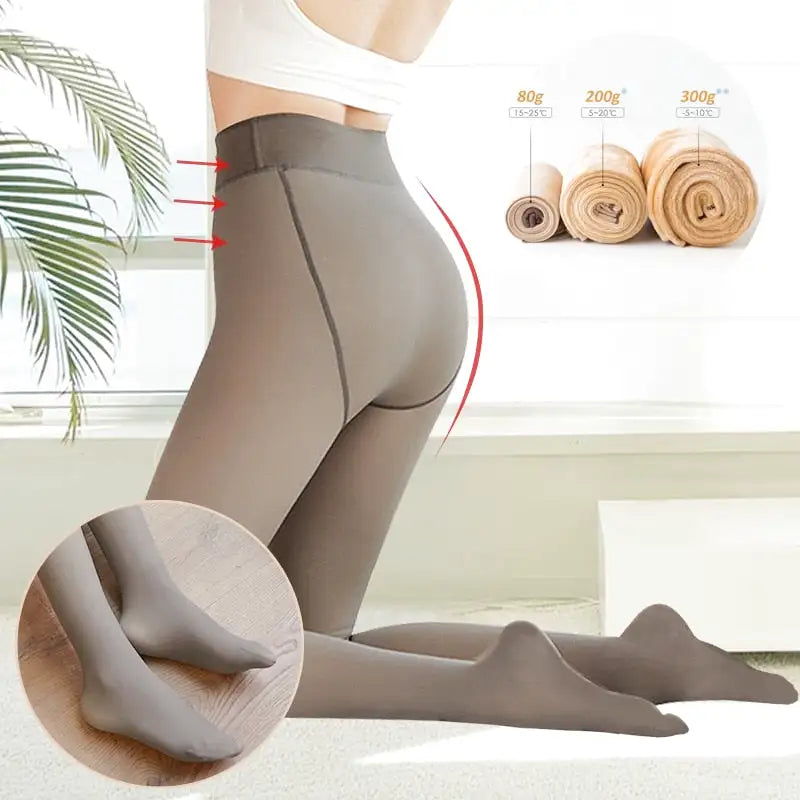 Collant polaire transparent grande taille